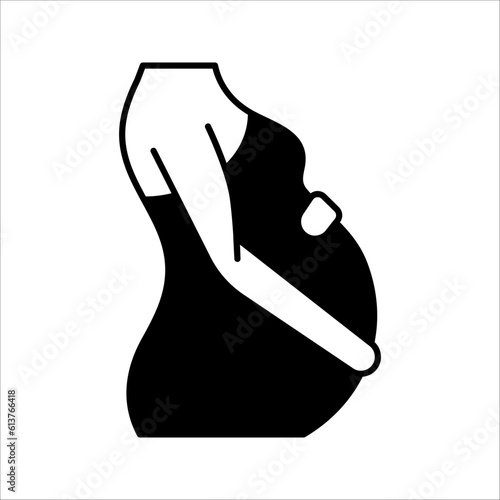 Pregnancy flat line icon, Pregnancy care linear icon. vector illustration on white background