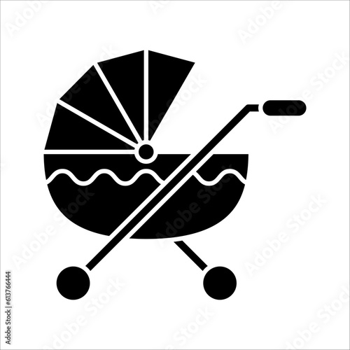 stroller, pram, baby icon. Baby carriage icon. Thin linear baby carriage outline icon isolated on white background