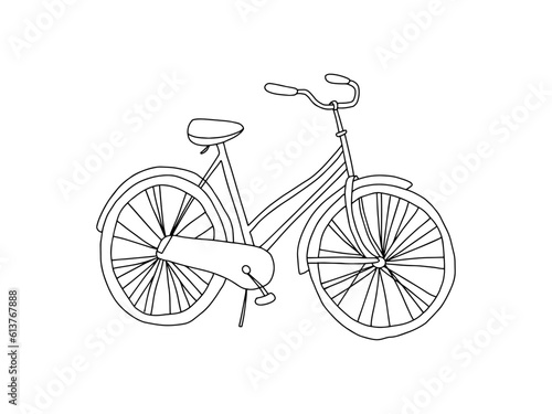 Colouring page for children. Bicycle outline 