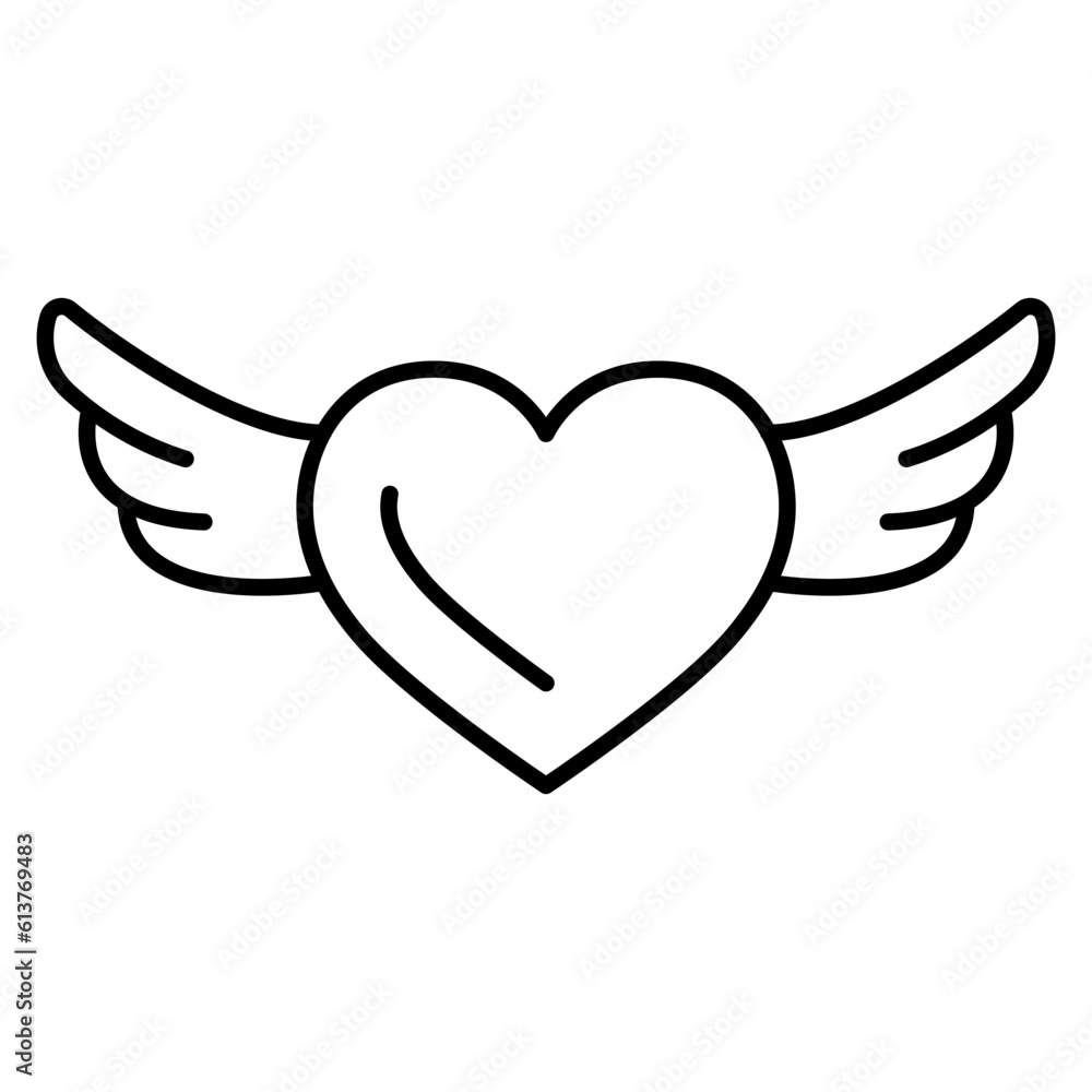 Heart with wings icon Heart with wings icon