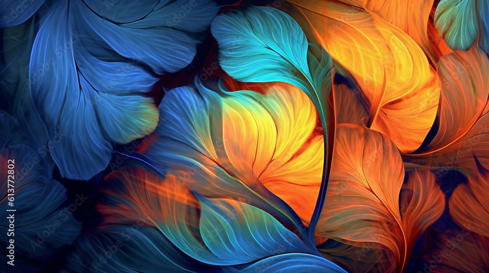 Generative AI, Unveiling the Intricate Patterns and Textures Beneath Nature's Leaves Generative AI, Unveiling the Intricate Patterns and Textures Beneath Nature's Leaves