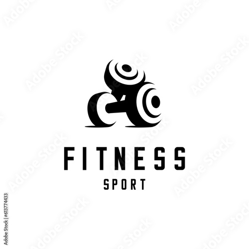 barbell and hand silhouette vector design, fitness sport vector