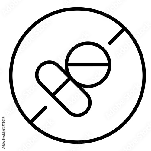 No Drugs symbol icon
