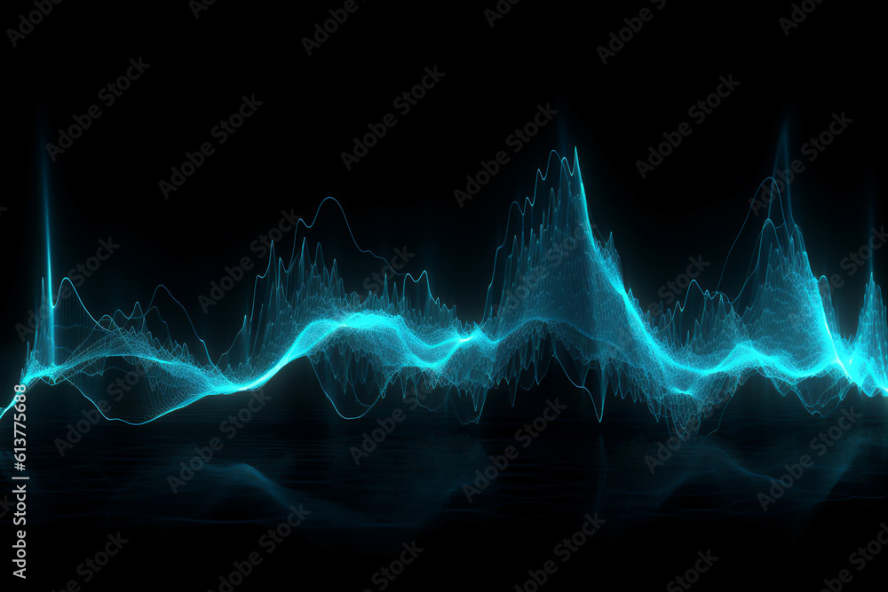 Audio soundwave scope signal as an abstract background depicting a