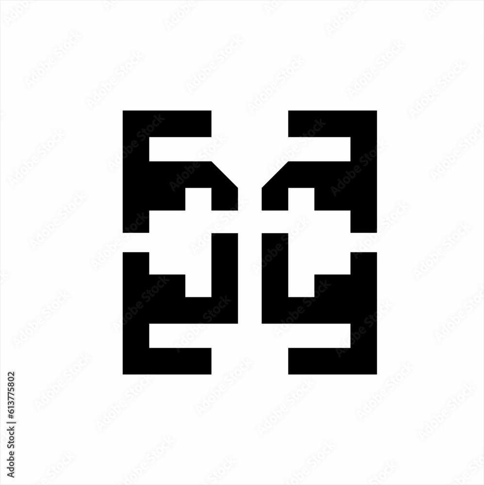 Fototapeta premium Abstract geometric logo design with letters S and A and a cross on negative space.
