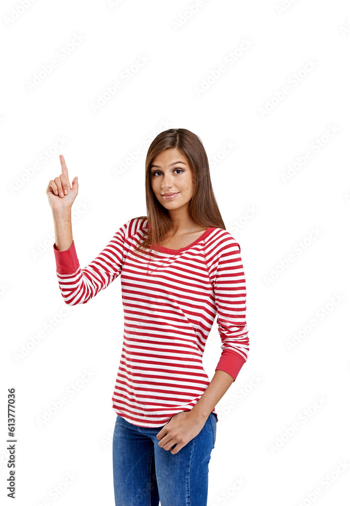 Thinking, pointing up and woman with portrait decision or girl isolated against a transparent background. Female person, lady or model with hand gesture, showing or deal with png, choice or direction Thinking, pointing up and woman with portrait decision or girl isolated against a transparent background. Female person, lady or model with hand gesture, showing or deal with png, choice or direction