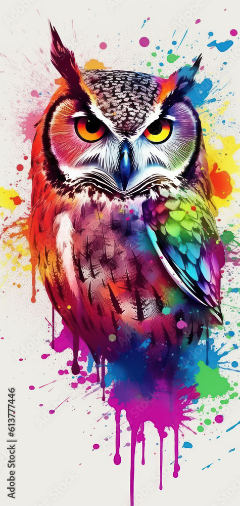 Painted animal with paint splash painting technique AI generative Painted animal with paint splash painting technique AI generative