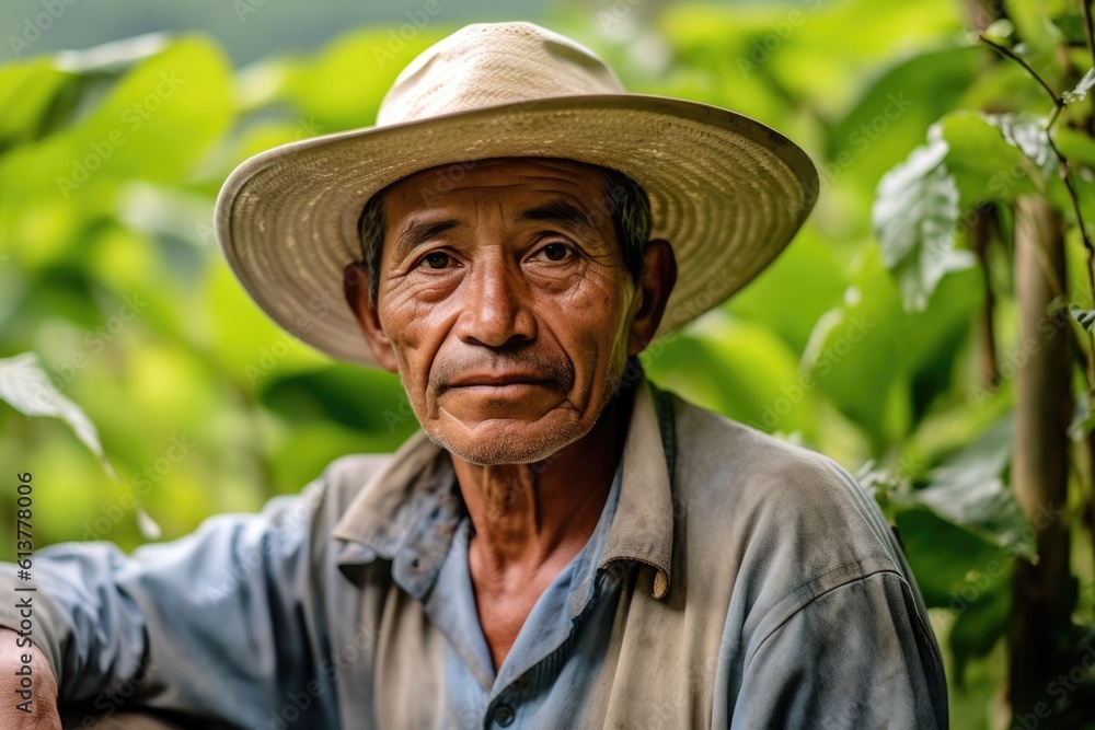 farmer on arabica coffee plantation , AI Generative