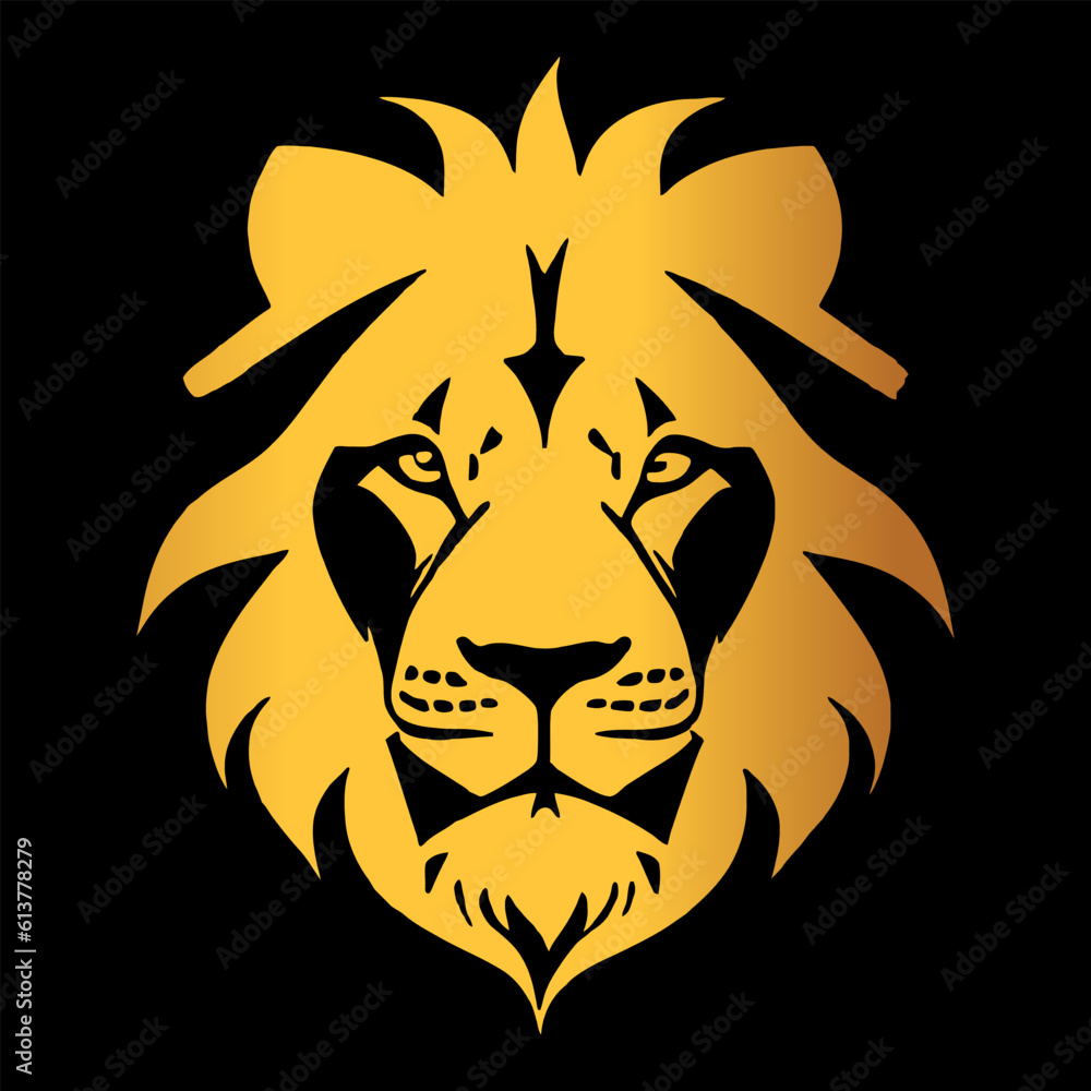 Fototapeta premium lion vecor logo gold Luxury 