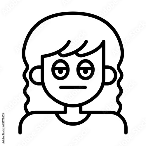 Tired woman icon