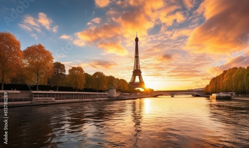 Eiffel tower cityscape, Paris, France