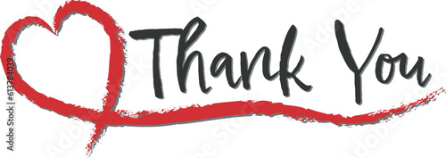 Thank You Lettering with Red Heart