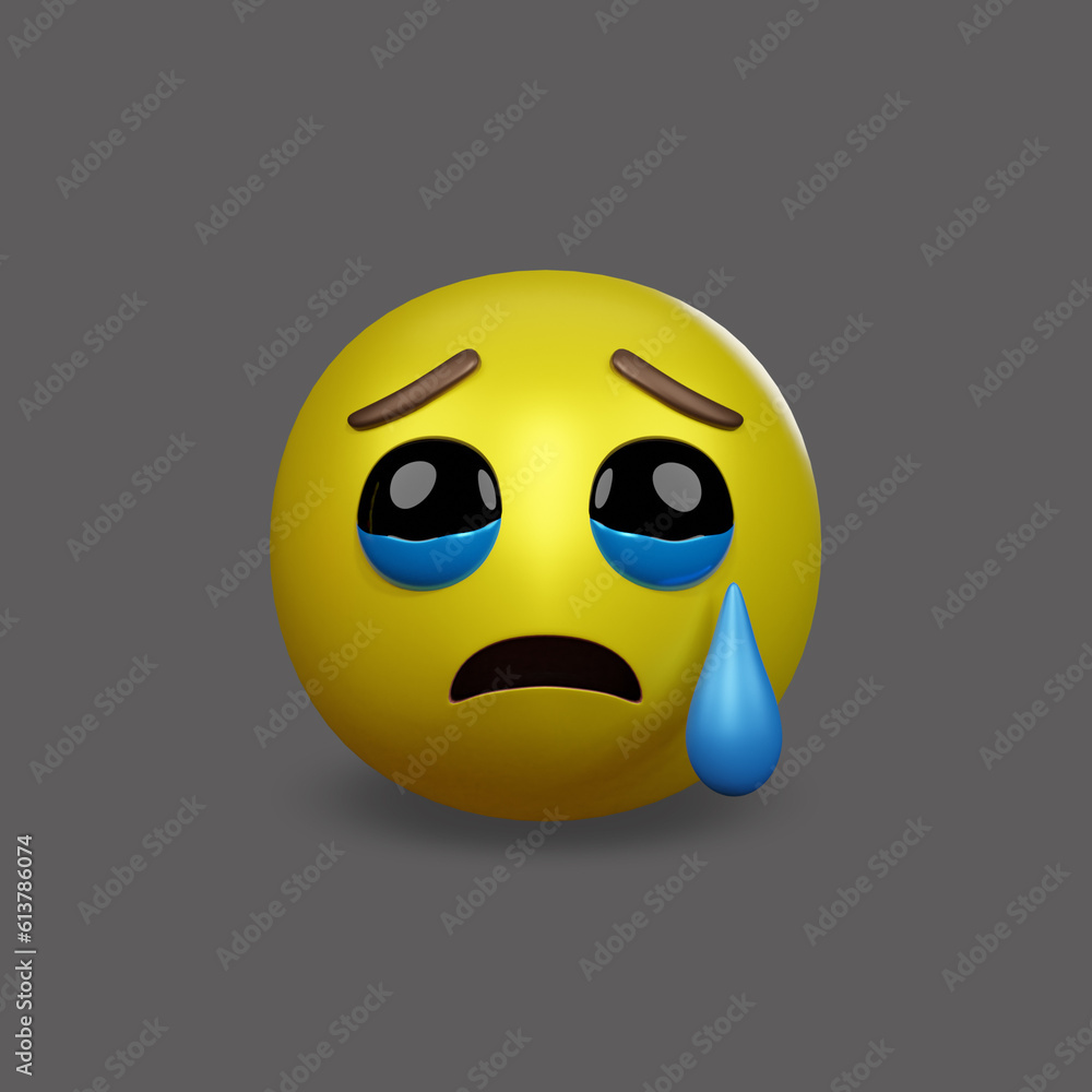 Fototapeta premium Emoji yellow face and emotion facial expression. 3d rendering