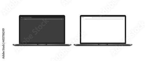 Browser. Flat, color, browser theme, browser on macbook. Vector illustration.