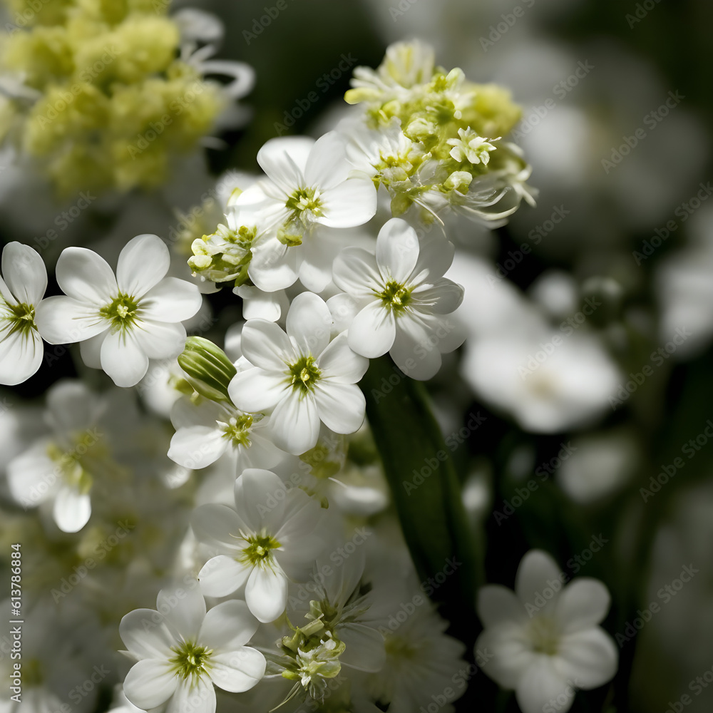 Blooming spring of white flowers in the forest summer season Blooming spring of white flowers in the forest summer season