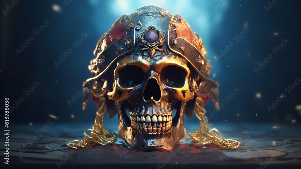 Skull Pirate Portrait. Generative ai Skull Pirate Portrait. Generative ai