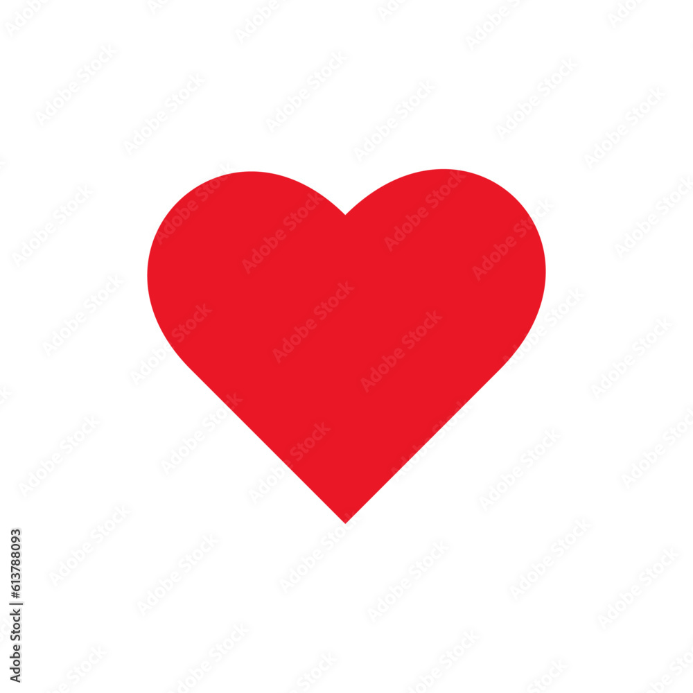 Red Hearts Suit. Casino icon white background