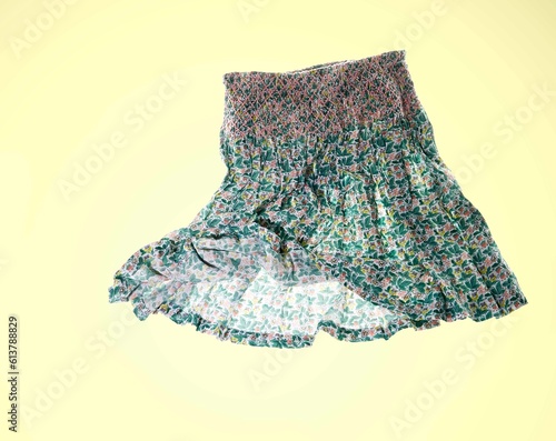 green skirt flowing