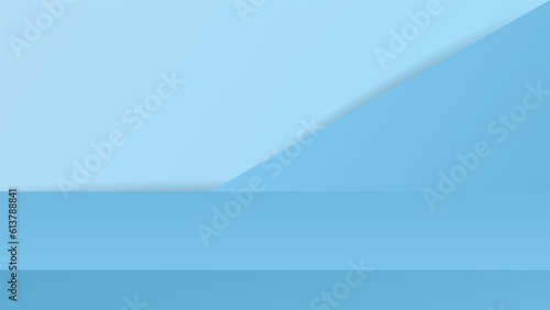 Blue Podium stand product display on background , illustration 3d Vector EPS 10