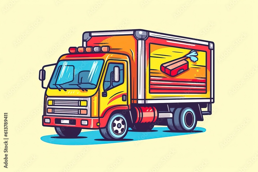 Consumer Truck Illustration. Transportation illustration. Generative AI
Consumer Truck Illustration. Transportation illustration. Generative AI