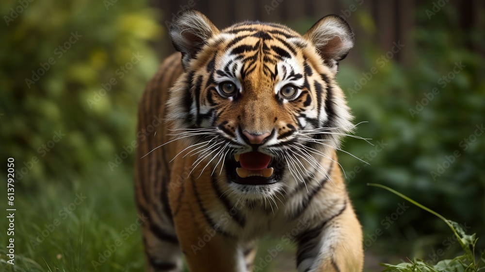 portrait of a tiger cub in the wild, generative ai portrait of a tiger cub in the wild, generative ai