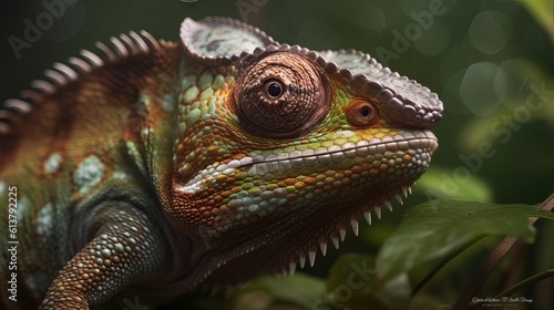 Close up of an lizard in nature  generative ai