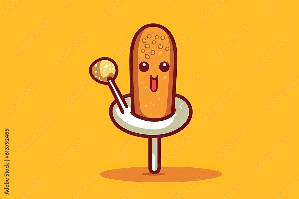 Corn dog illustration .Food illustration. Generative AI
Corn dog illustration .Food illustration. Generative AI