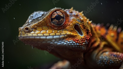 close up of iguana by generative ai