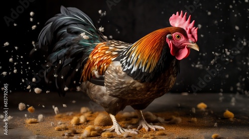 rooster in the farm by generative ai © Saurav
