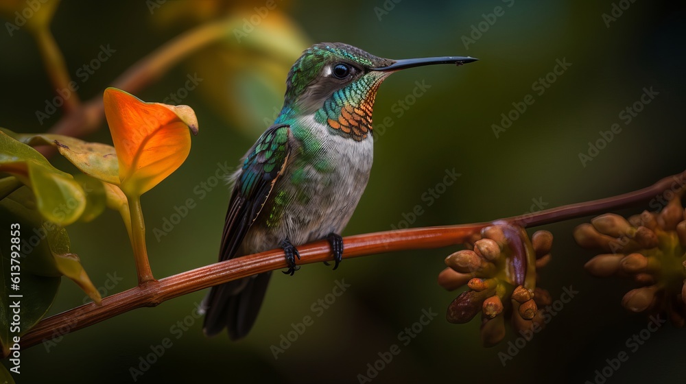 Fototapeta premium kingfisher on branch by generative ai