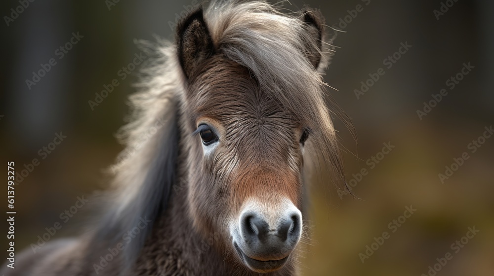 portrait of a Miniature horse by generative ai