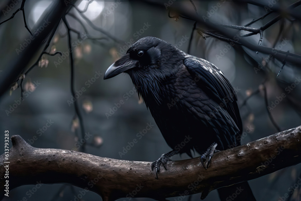 raven on a branch,gloomy magical forest on an oak branch a raven is sitting,crow on a tree raven on a branch,gloomy magical forest on an oak branch a raven is sitting,crow on a tree