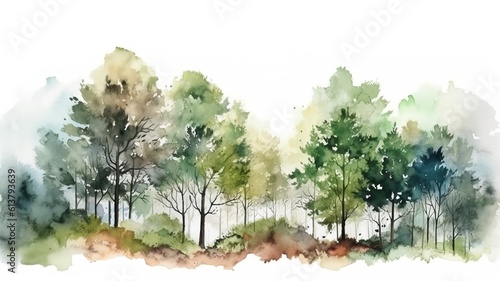 a beautiful picture of a forest painted with watercolors