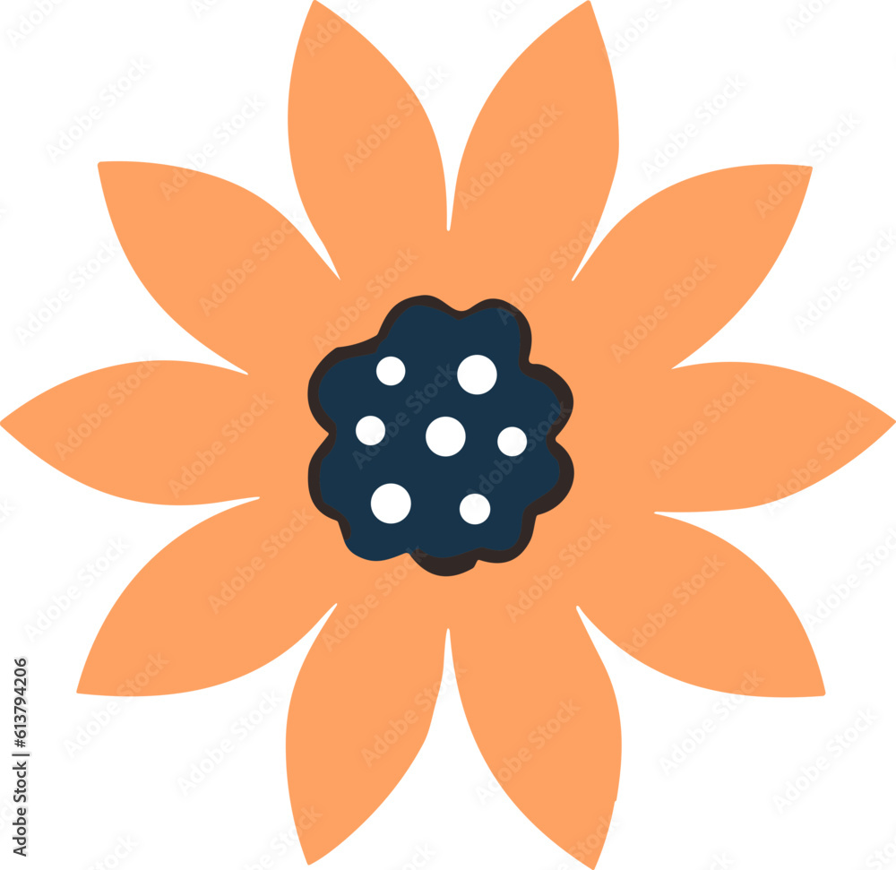 Floral vector set with flat doodle-style abstract flowers and leaves. Collection of hand drawn sketch style flowers Floral vector set with flat doodle-style abstract flowers and leaves. Collection of hand drawn sketch style flowers