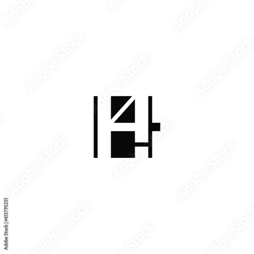 H4 letter and number combination logo design.