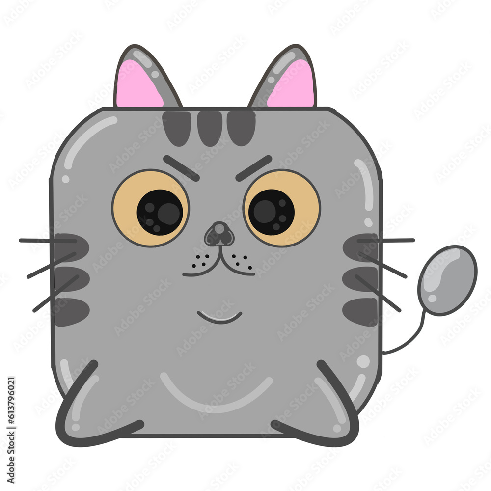 A serious ticked cat, PNG. A serious ticked cat, PNG.