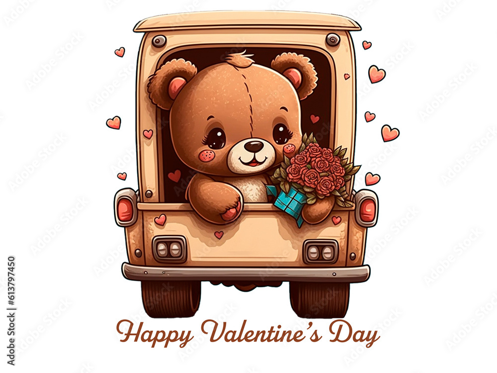 Bear in Bus Clipart Created with Generative AI Tools Stock Illustration ...