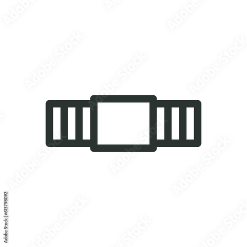 Pipe nipple isolated icon, dube double threaded nipple vector icon with editable stroke