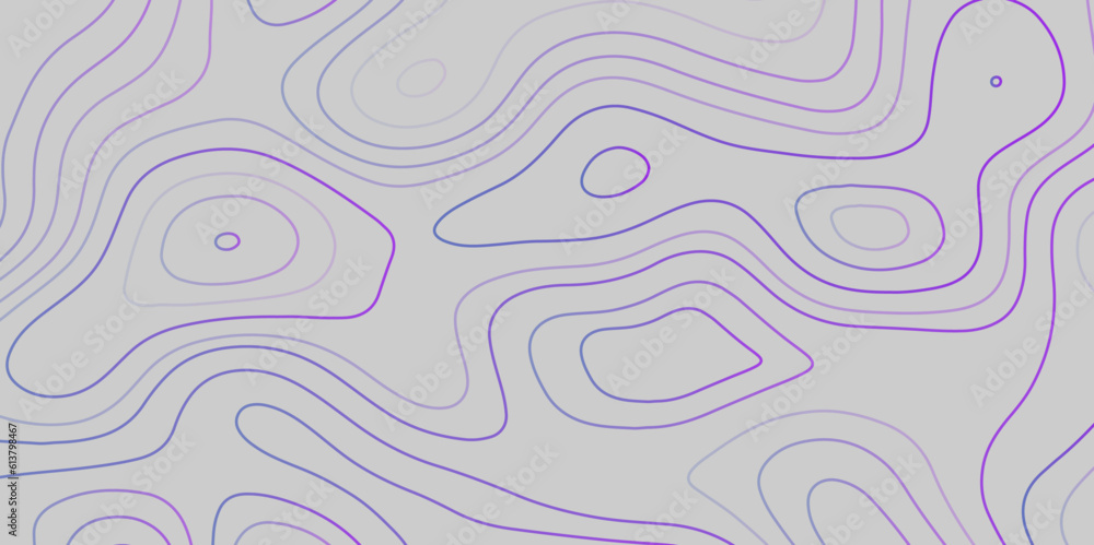 Colorful contour liens isolated on gray background.