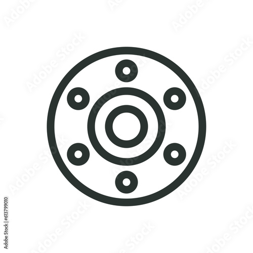 Flange isolated icon, welded neck flange connector vector icon with editable stroke