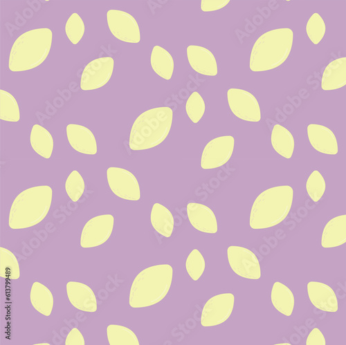 pattern with fresh lemons on the purple background
