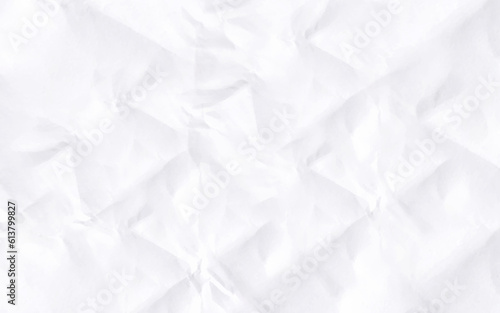 White сlean crumpled paper background. Horizontal crumpled empty paper template for posters and banners. Vector illustration