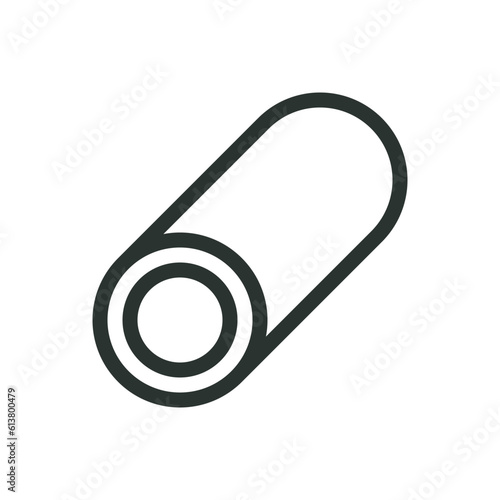 Steel pipe isolated icon, metal round tube vector icon with editable stroke