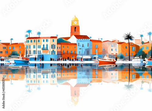 Obraz na płótnie Beautiful view of the small town of Saint-Tropez, France w salonie