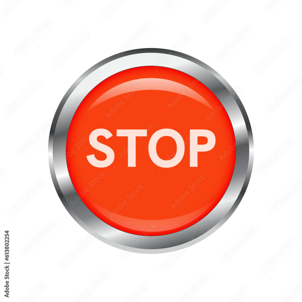 Stop red circle glossy web icon on white background. Vector illustration EPS 10. Stop red circle glossy web icon on white background. Vector illustration EPS 10.