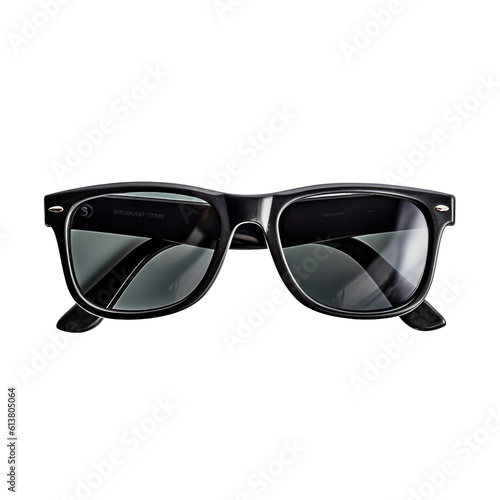 Black sunglasses isolated on transparent white background. Generative AI