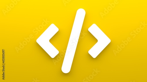 Bild auf Leinwand Minimalistic program code icon and quotation marks