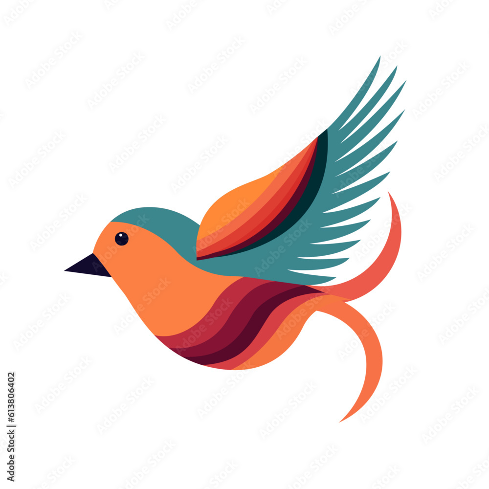 a colorful bird flying through the air with a white background vector illustration art a colorful bird flying through the air with a white background vector illustration art