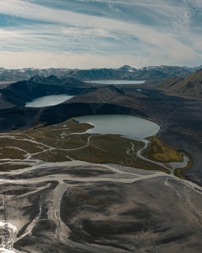 Aerial View of Ljotipollur Crater in Iceland Highlands photo