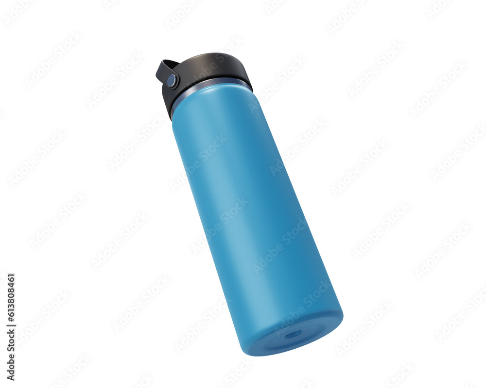 BlankHydro Flask Bottle packaging isolated on transparent background, prepared for mockup, 3D render. BlankHydro Flask Bottle packaging isolated on transparent background, prepared for mockup, 3D render.